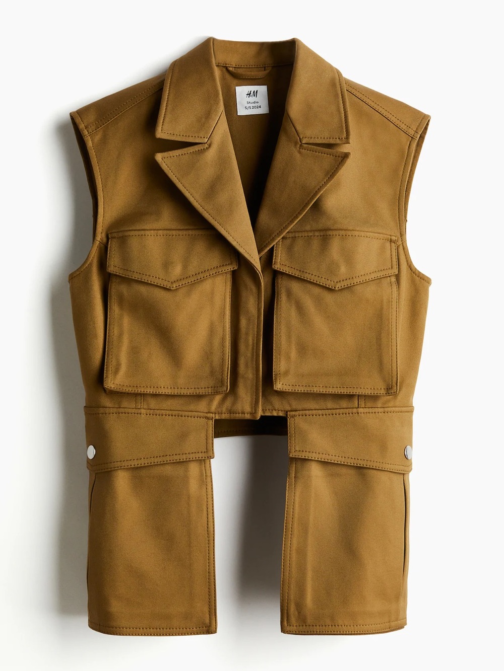 H&M Olive green Twill Utility Vest